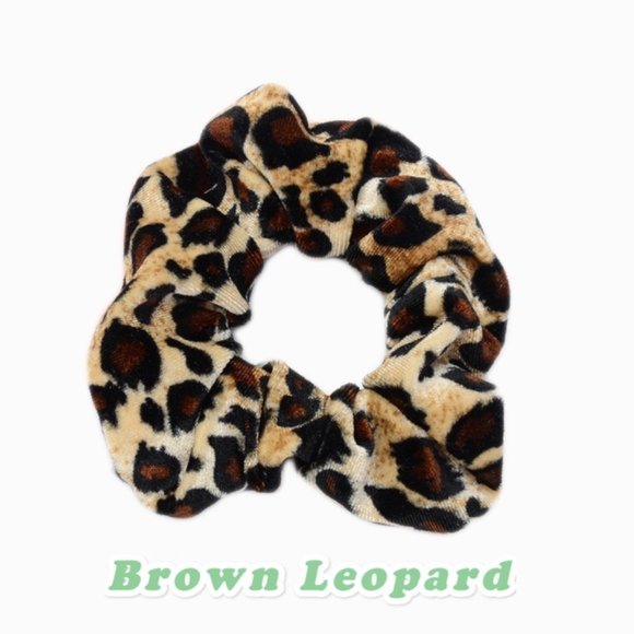 Set of 8 Velvet Tiedye Leopard Scrunchie - Picture 6 of 9